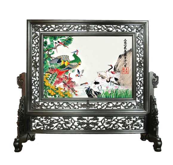 維尼寶貝百鳥(niǎo)朝鳳胎毛繡