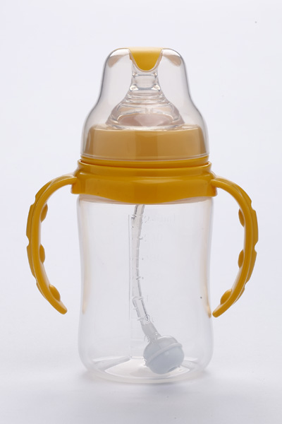 施貝樂橙色寬口弧形奶瓶