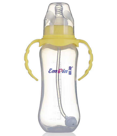 皇嬰標口PP適指圓弧大奶瓶240ml黃色