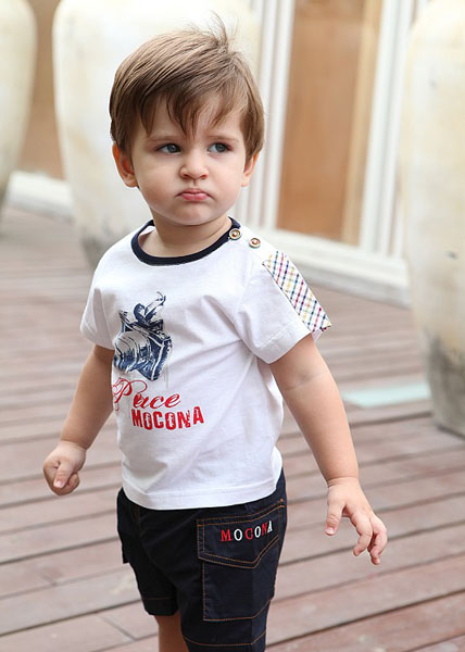 摩可拿時(shí)尚休閑新款男童套裝