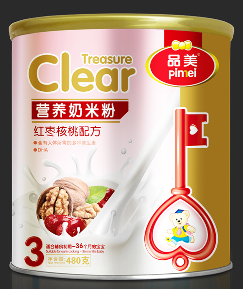 品美紅棗核桃配方奶米粉3段