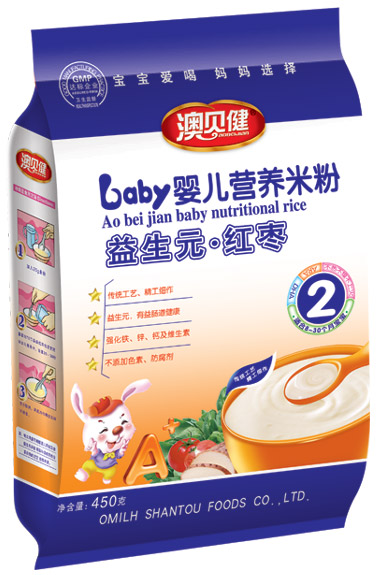 澳貝健益生元紅棗嬰兒營養(yǎng)米粉