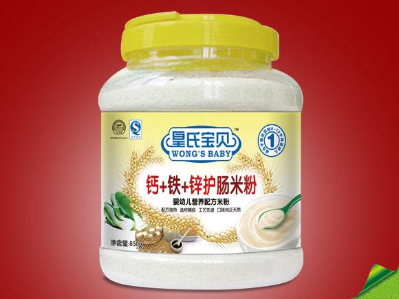 皇氏寶貝罐裝鈣+鐵+鋅護腸米粉1段