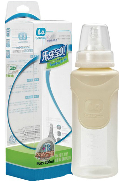 樂樂寶貝標(biāo)準(zhǔn)口徑硅膠哺乳期奶瓶250ml