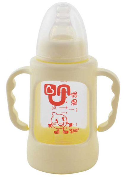 優(yōu)恩標口防摔防爆玻璃奶瓶120ml