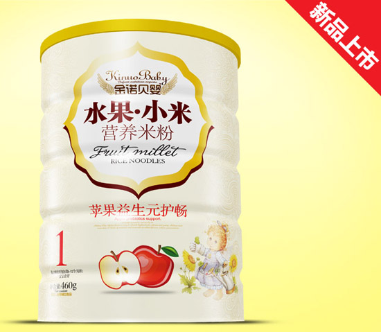 金諾貝嬰蘋(píng)果益生元護(hù)暢水果小米米粉鐵聽(tīng)