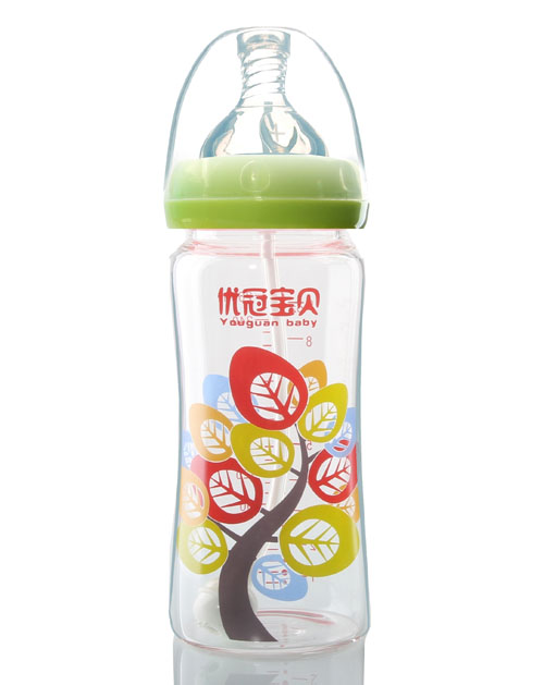 優(yōu)冠寶貝金鉆玻璃奶瓶260ml綠色