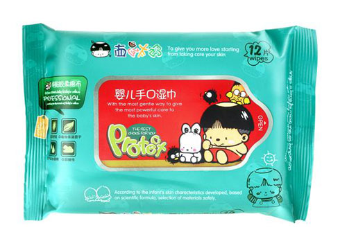 西瓜太郎嬰兒手口濕紙巾(12片裝)