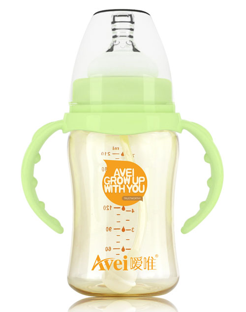 噯唯寬口徑帶柄自動(dòng)PPSU奶瓶(210ml)