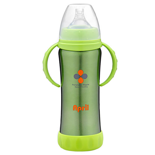 愛(ài)普麗不銹鋼保溫奶瓶210ml綠色