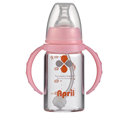 愛普麗鉑金標(biāo)口玻璃奶瓶120ml粉色