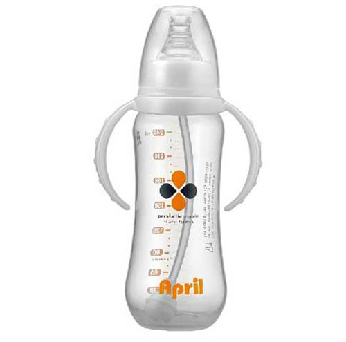 愛普麗標(biāo)口弧形奶瓶240ml白色