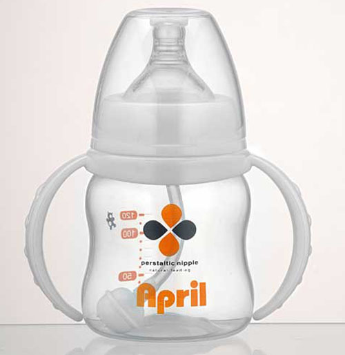 愛(ài)普麗寬口弧形奶瓶120ml白色