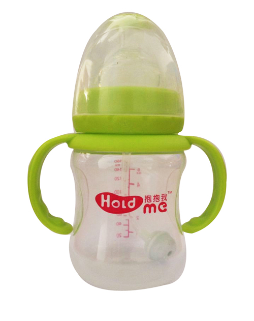 抱抱我寬口徑160ml手指易握形帶柄自動(dòng)pp奶瓶