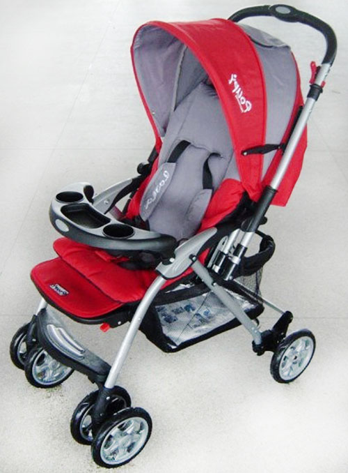 貝三寶換向嬰兒6輪手推車紅藍色