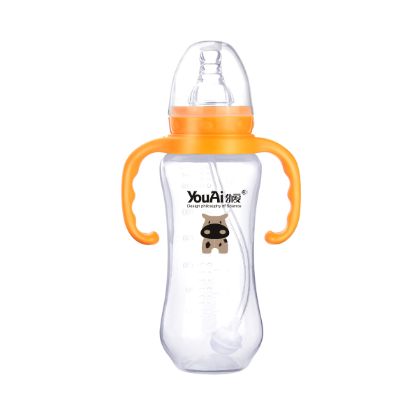 幼愛PP標(biāo)口帶柄自動吸葫蘆奶瓶240ml