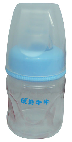 優(yōu)貝牛牛藍色標口環(huán)保玻璃奶瓶60ml