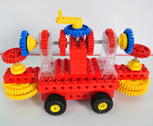 樂(lè)高四輪車積木玩具