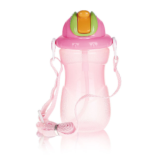貝樂(lè)嘉粉色帶蓋嬰兒環(huán)保水壺