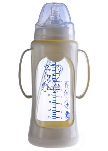 富嬰坊寬口徑玻璃奶瓶乳白色