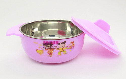 貝佳親嬰兒雙耳碗粉色