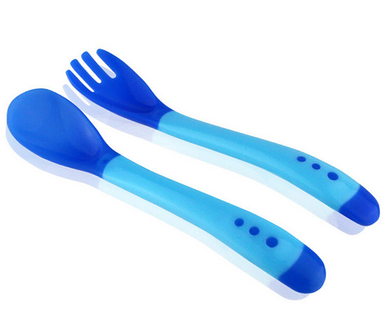 晶瑩PP材料感溫叉勺