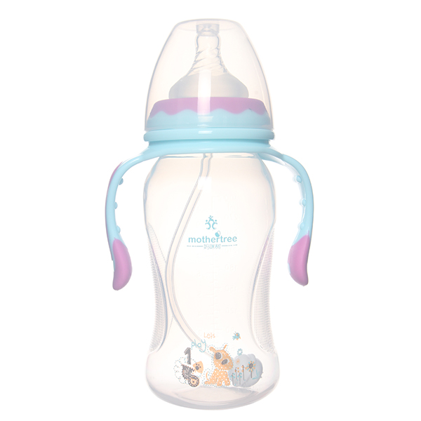 媽咪樹(shù)三角底寬口300mlpp奶瓶