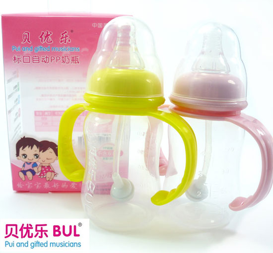 貝優(yōu)樂(lè)標(biāo)準(zhǔn)口徑自動(dòng)PP奶瓶150ml雙色