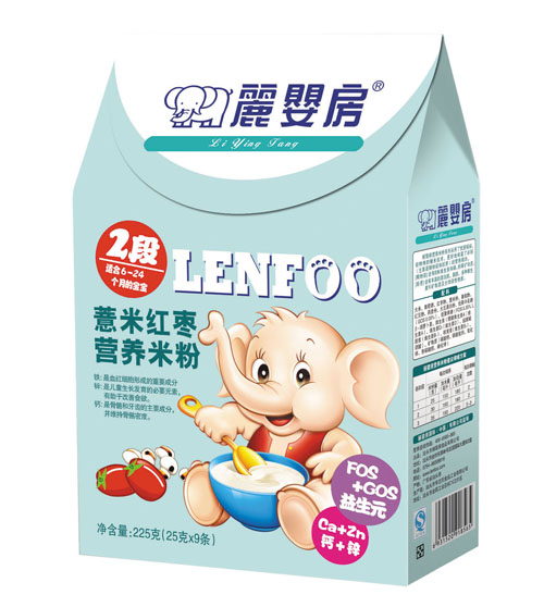 麗嬰房薏米紅棗營(yíng)養(yǎng)米粉2段盒裝