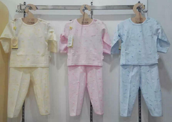 圣嬰島兒童春季內(nèi)衣套裝圓領