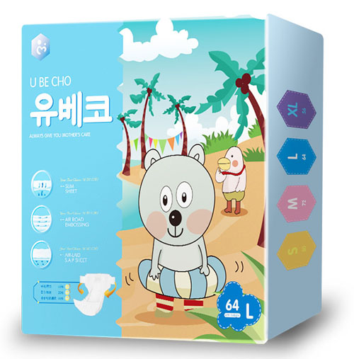 優(yōu)貝可極薄款嬰兒紙尿褲L碼64片大包裝
