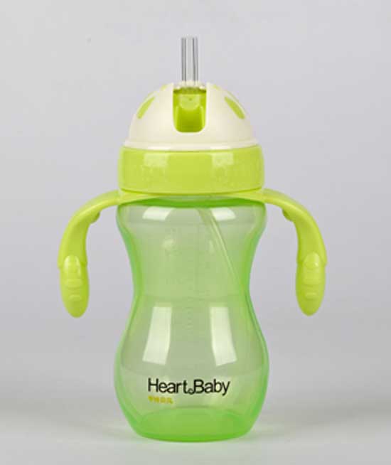 亨特貝貝PP吸管杯360ml綠色手柄