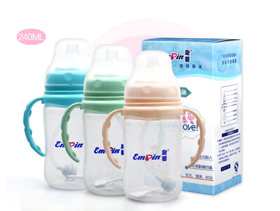皇嬰環(huán)保紙盒裝寬口PP自動奶瓶240ML