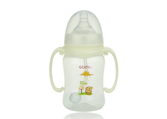 果兒180ML寬口PP弧型自動(dòng)吸奶瓶白色