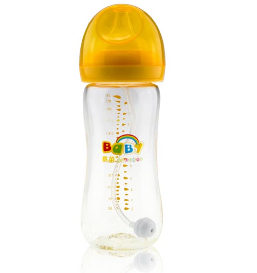 欣苗新升級蘑菇頭PA奶瓶330ml橘色