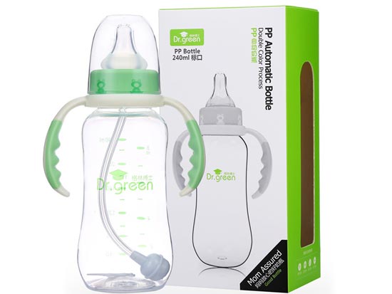 格林博士標口PP自動奶瓶240ML綠色