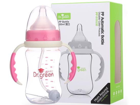格林博士寬口PP自動(dòng)奶瓶80ML紅色