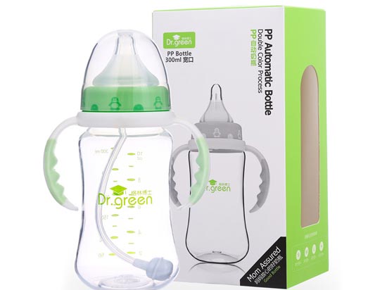格林博士寬口PP自動(dòng)奶瓶300ML綠色