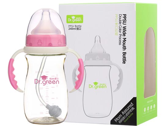 格林博士PPSU寬口奶瓶240ML紅色