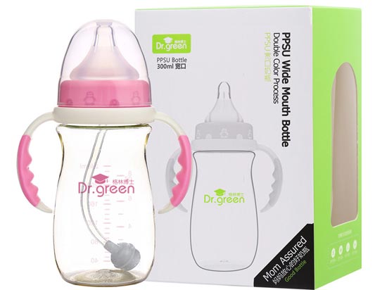格林博士PPSU寬口奶瓶300ML紅色