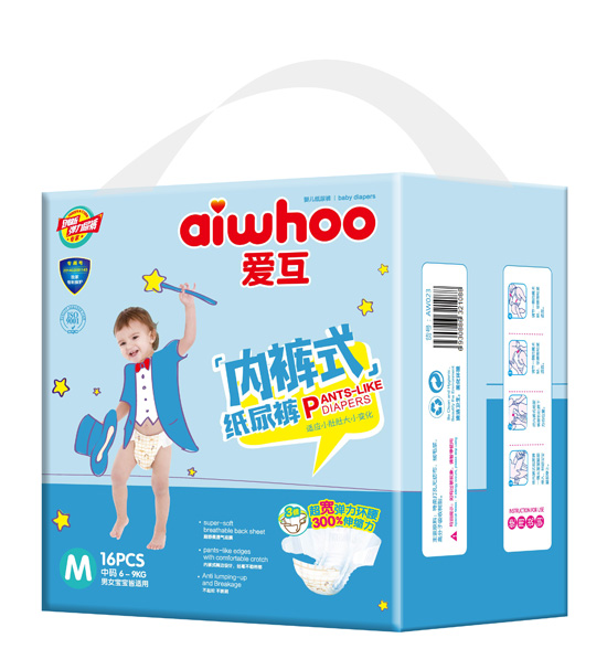 愛互內(nèi)褲式紙尿褲M16片