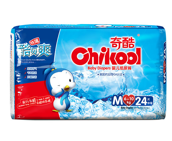 奇酷褲貝爽紙尿褲M(mǎn)24片(中包裝)