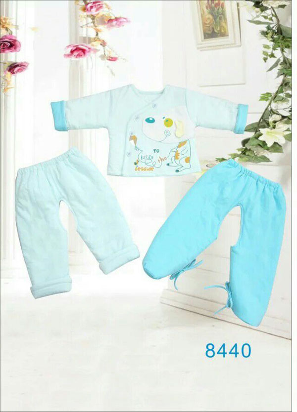 快樂小天天保暖棉衣套裝 藍(lán)色小狗圖案