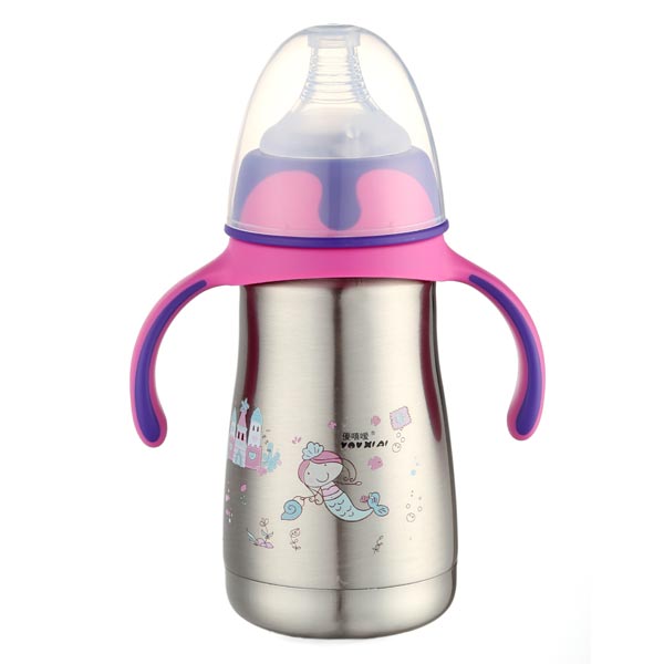 優(yōu)嘻噯炫彩保溫奶瓶200ML紫色
