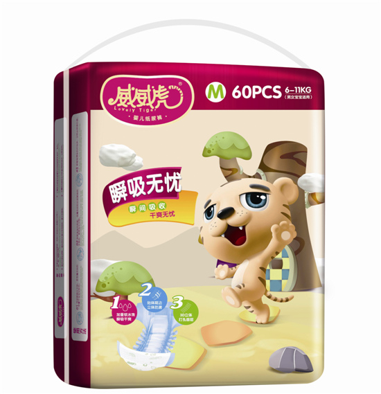 威威虎瞬吸無憂紙尿褲M碼60片