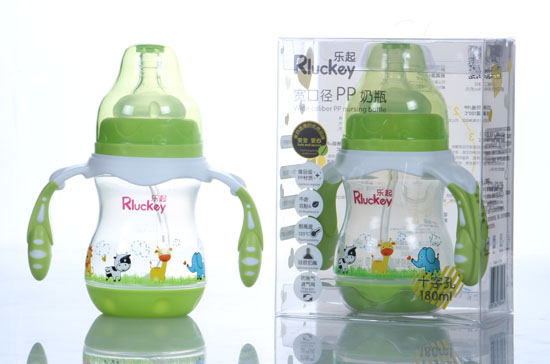 樂起180ml寬口徑PP奶瓶綠色