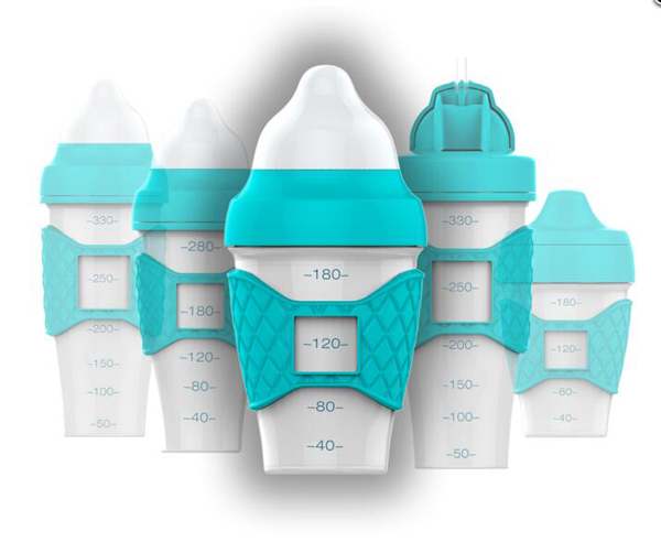 綠糖生活藍(lán)色水晶奶瓶180ml