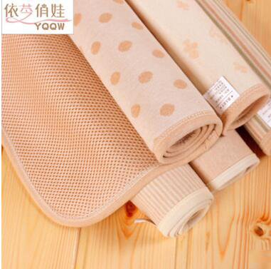 新花型不卷皺3D有機(jī)棉天然彩棉雙面布yinge隔尿墊寶寶防水尿布?jí)|