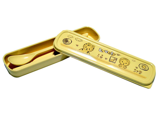 淞泰兒童寶寶餐具卡通筷子加勺子兒童筷子小孩旅行帶盒衛(wèi)生套裝