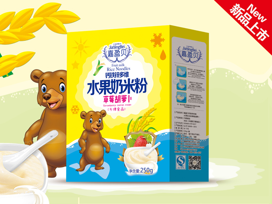 嘉盈貝草莓胡蘿卜水果奶米粉盒裝